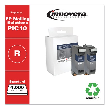 Innovera Red Postage Meter Ink for FP Mailing Solutions PIC10, 4,000 PY, PK2 IVRPIC10